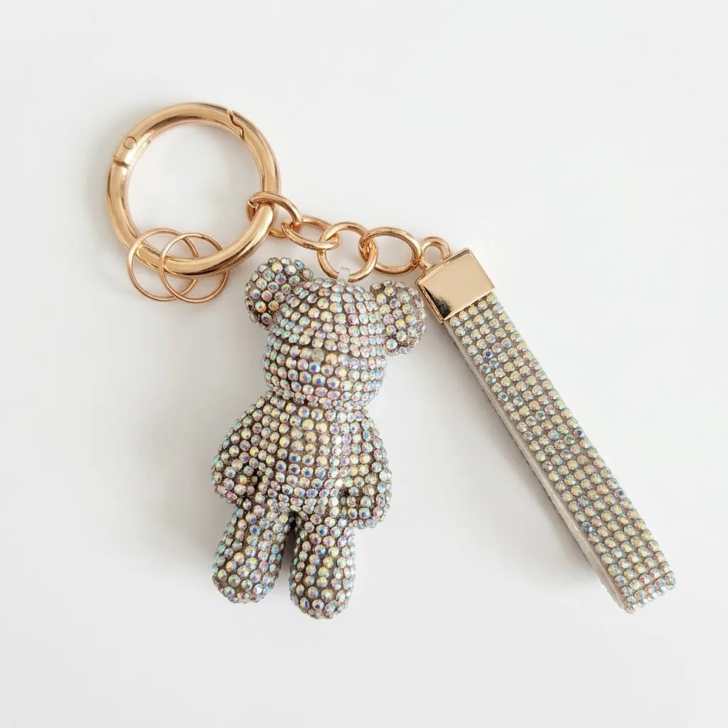 Llavero Osito Brillante Plata